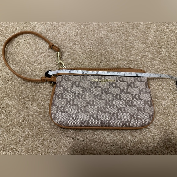 Karl Lagerfeld Paris Logo Wristlet Almond/Taupe - Picture 8 of 11